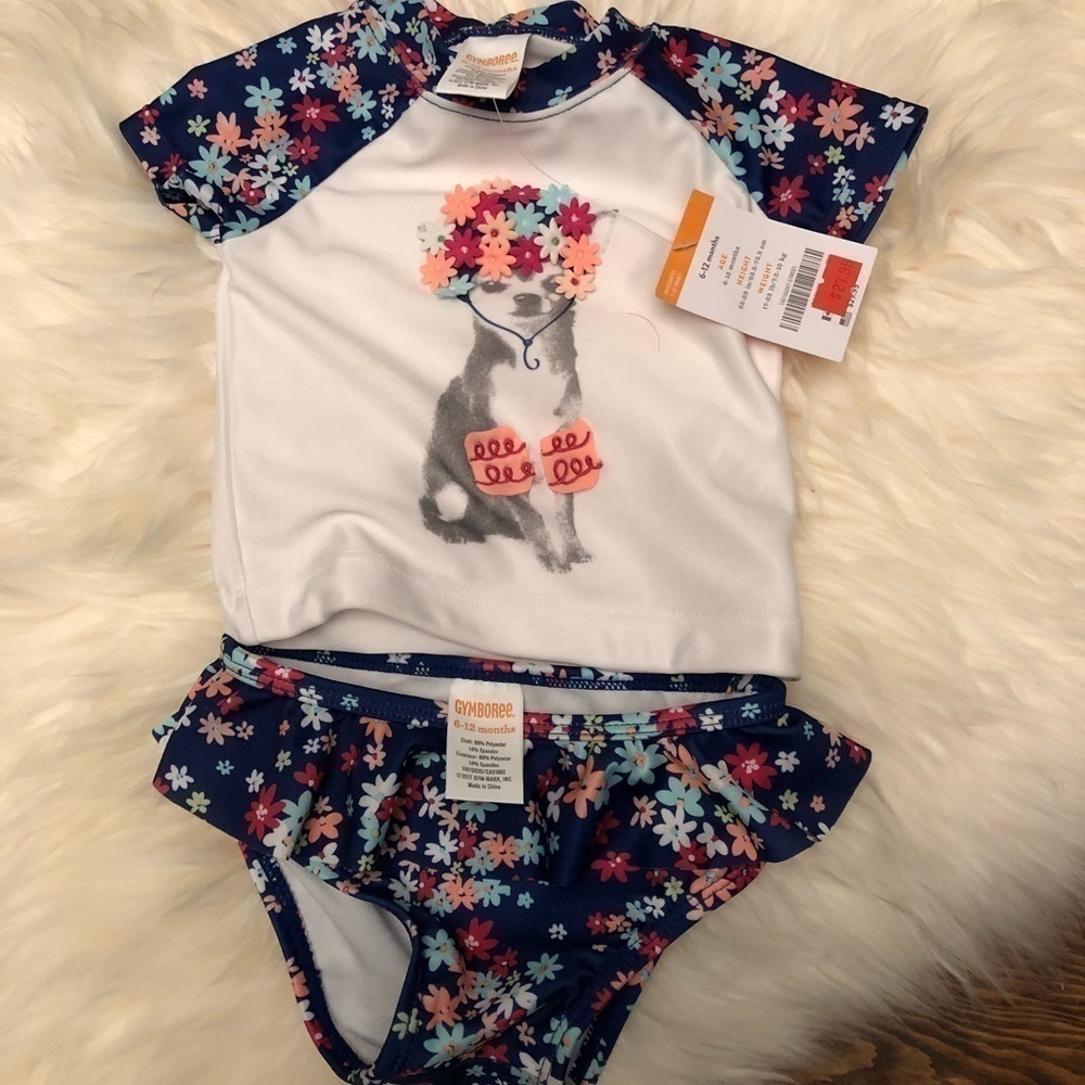 🐶GYMBOREE swim bottoms and rash guard NWT